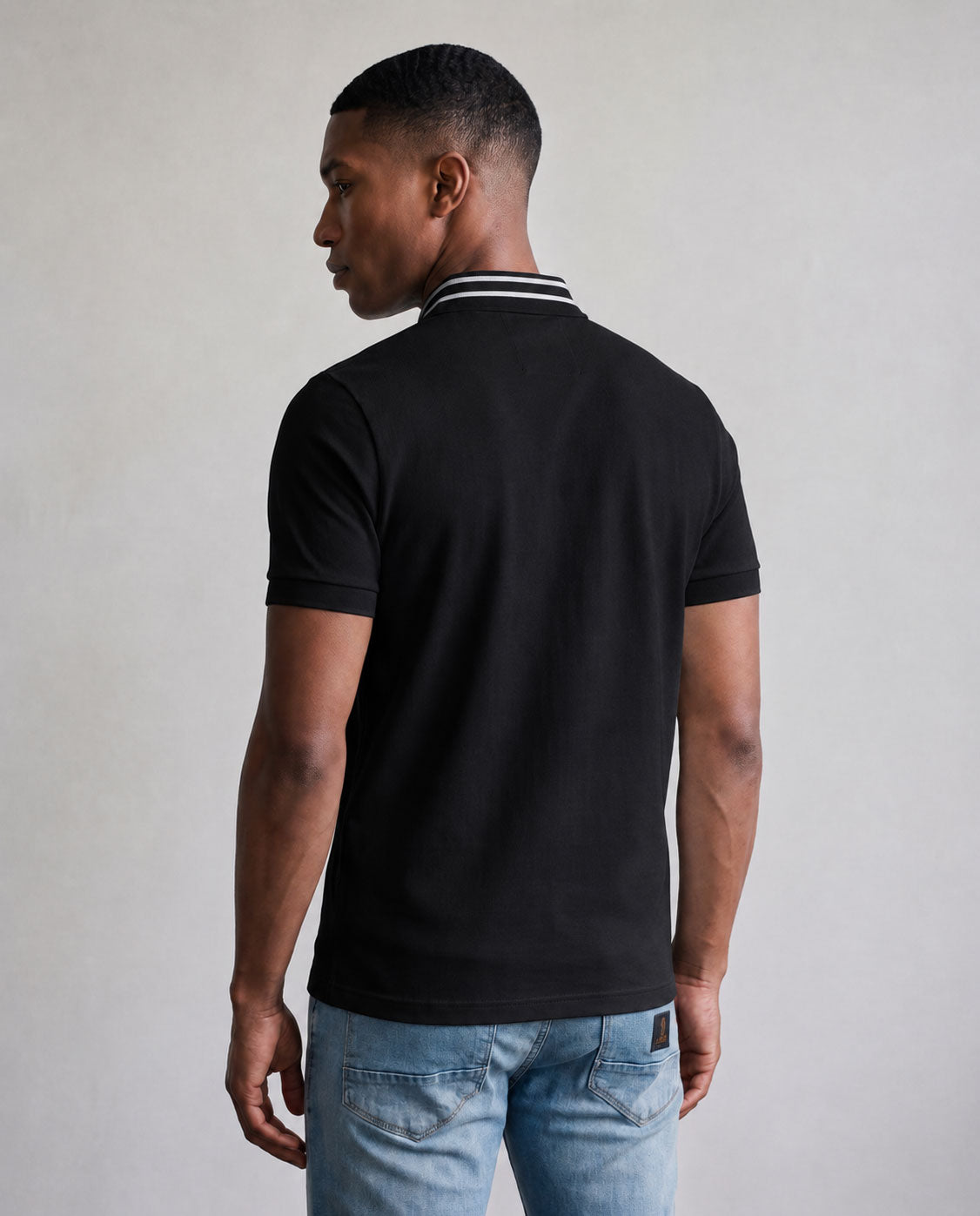 Throop Zip Neck Polo Shirt - Black