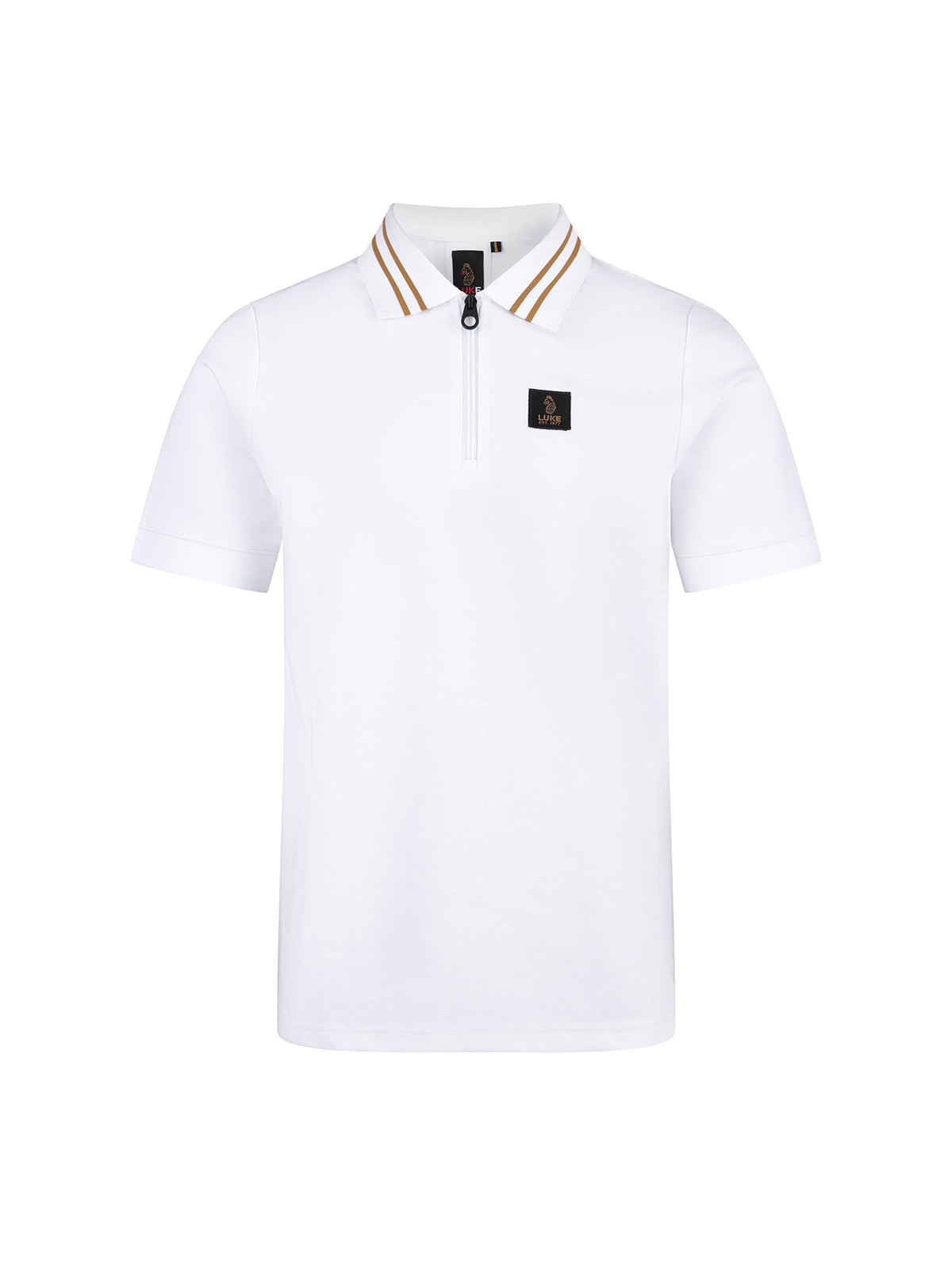 Throop Zip Neck Polo Shirt - White