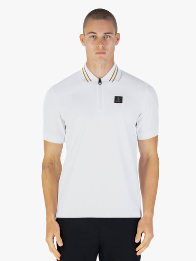 Throop Zip Neck Polo Shirt - White