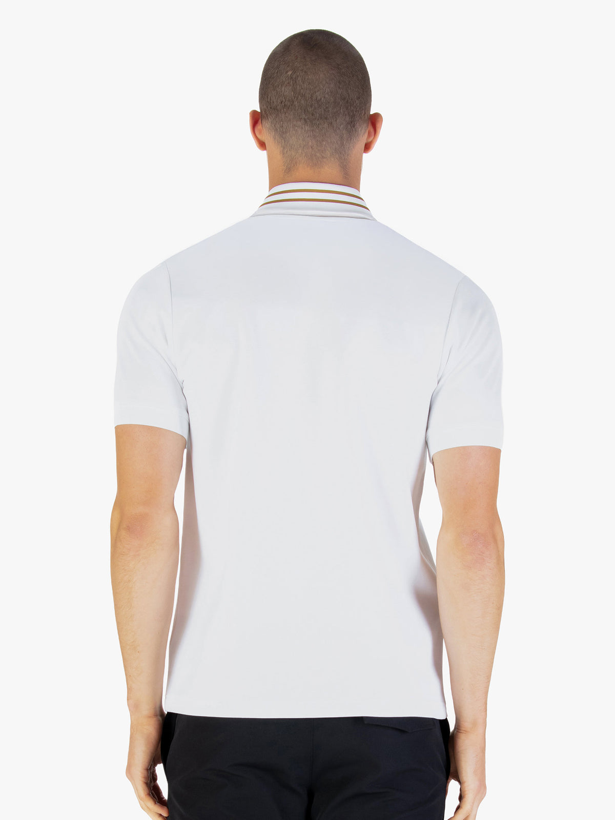 Throop Zip Neck Polo Shirt - White
