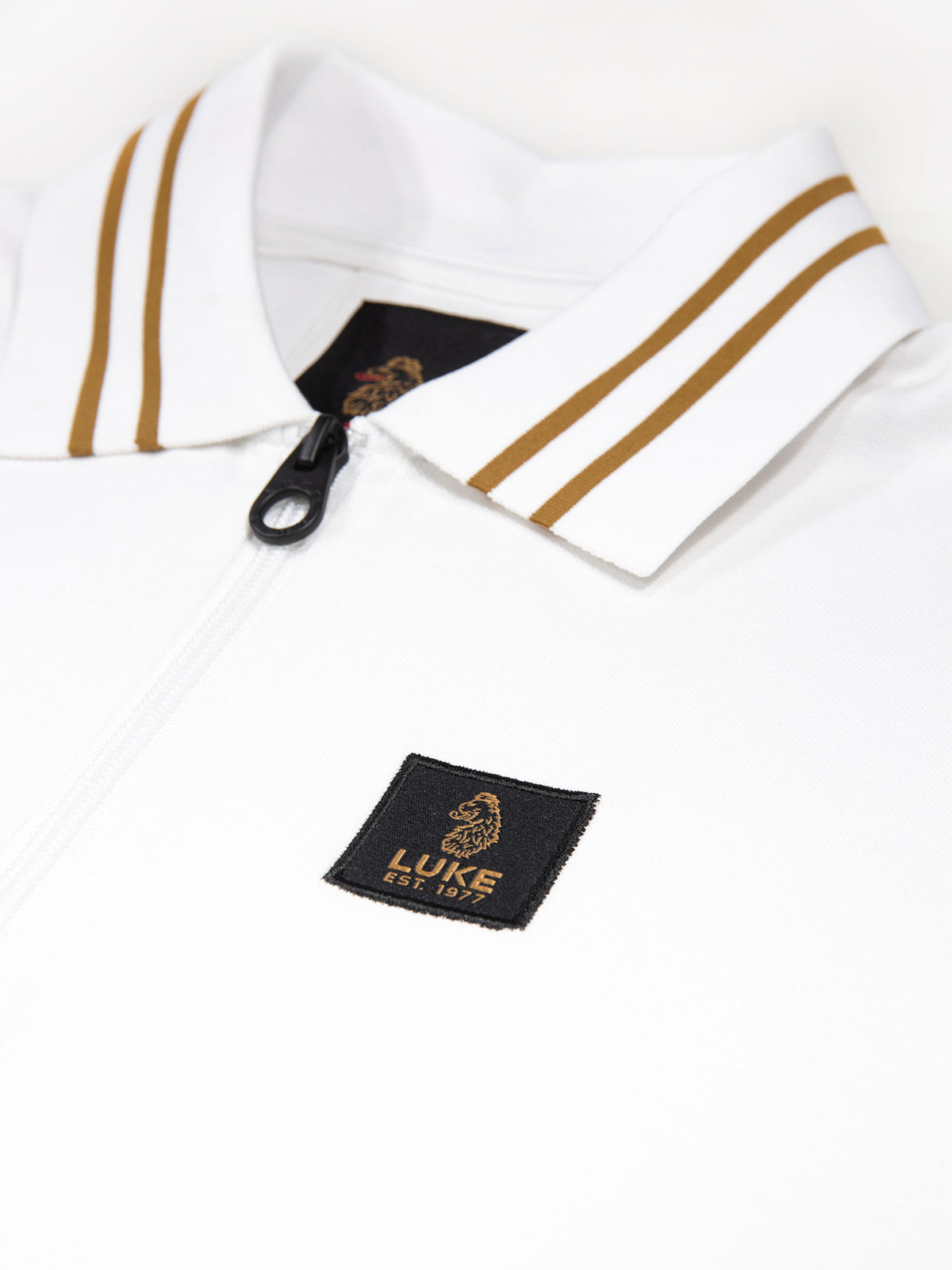 Throop Zip Neck Polo Shirt - White
