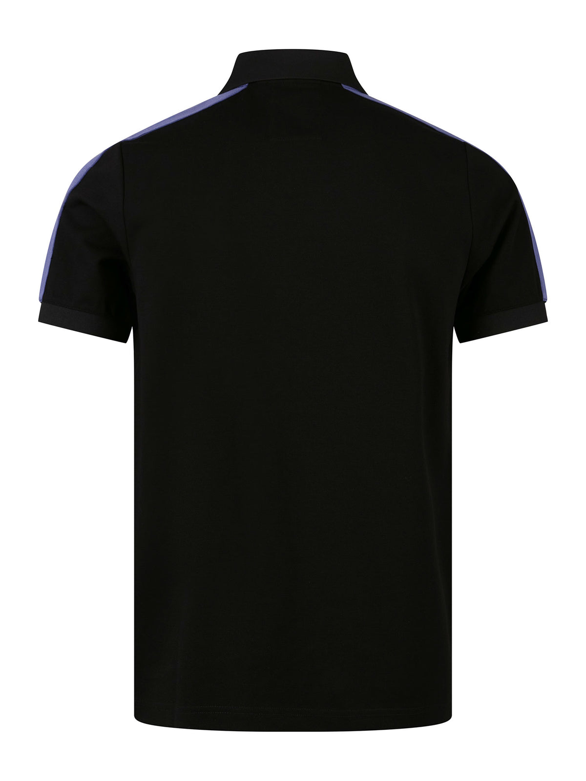 Men's black polo shirt with polo collar.