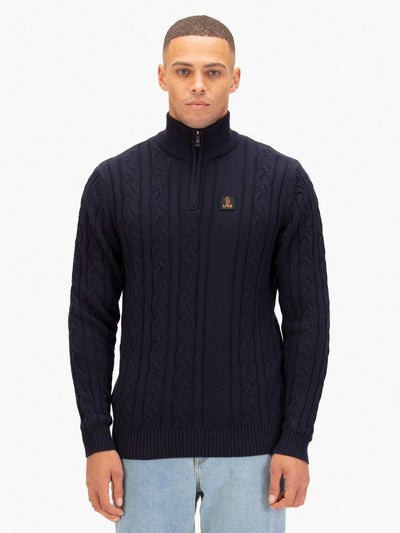 MERTON QUARTER ZIP KNITTED JUMPER