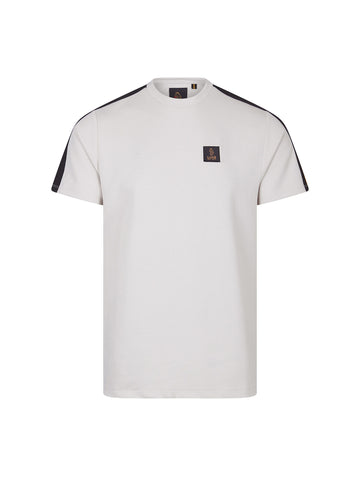 Men's grey t-shirt with crew neck and short sleeves, front view