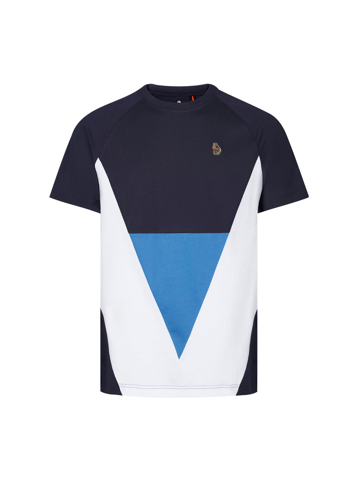 Men's relaxed-fit navy t-shirt with crew neck and short sleeves, front view