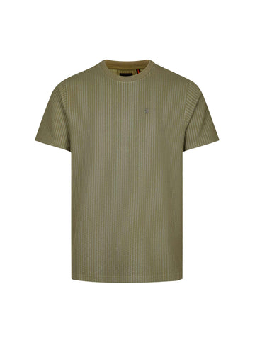 Men's green t-shirt with crew neck and short sleeves, front view
