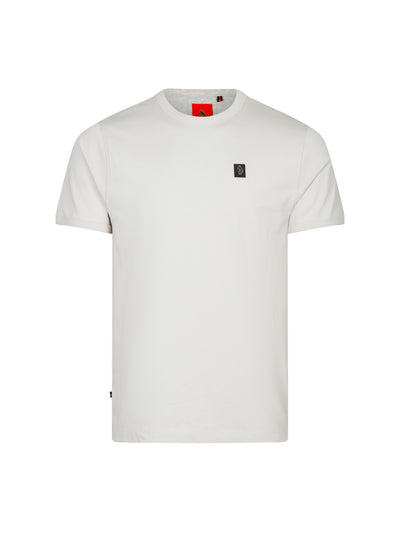 Men's grey t-shirt with crew neck and short sleeves, front view