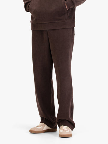Men's straight-leg brown joggers, detail view 1