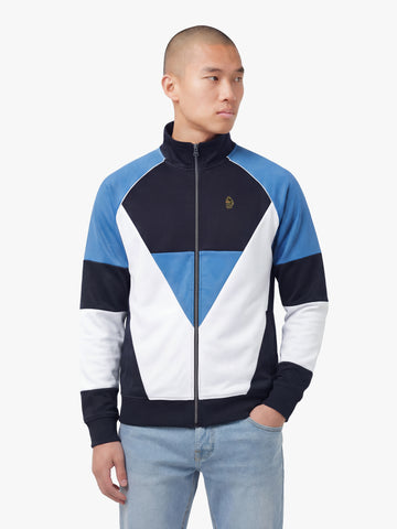Gratitude Chevron Zip Sweatshirt - Navy