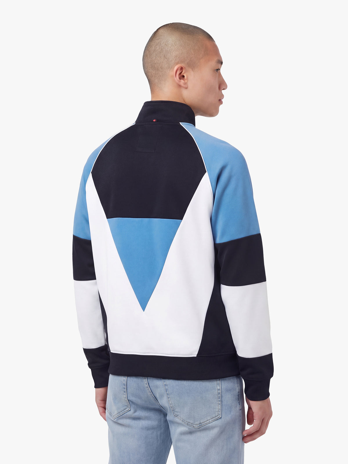 Gratitude Chevron Zip Sweatshirt - Navy