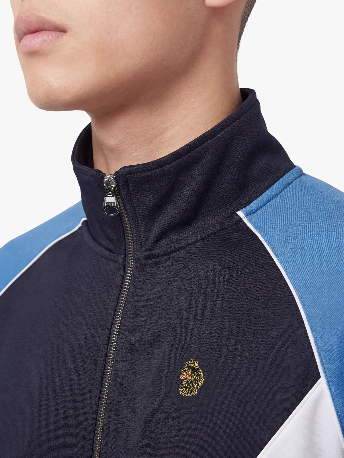 Gratitude Chevron Zip Sweatshirt - Navy