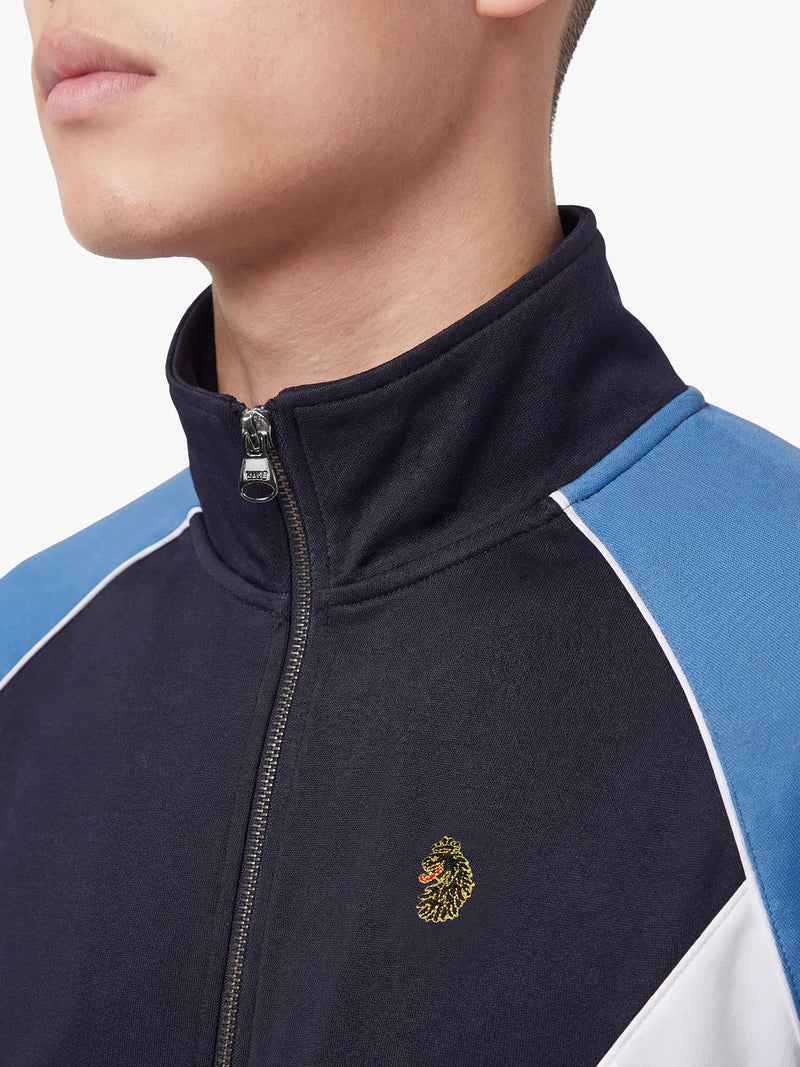 Gratitude Chevron Zip Sweatshirt - Navy