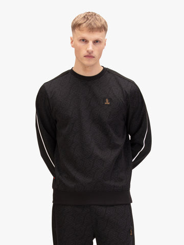 Marco Overprint Tricot Sweatshirt - Black