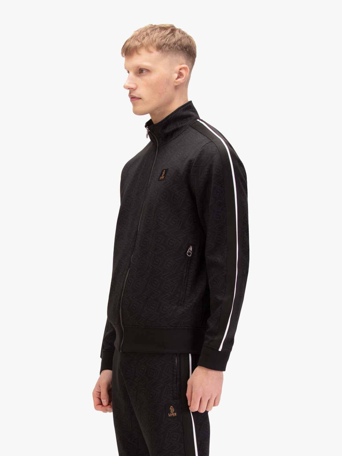 Men's black sweatshirt, back view