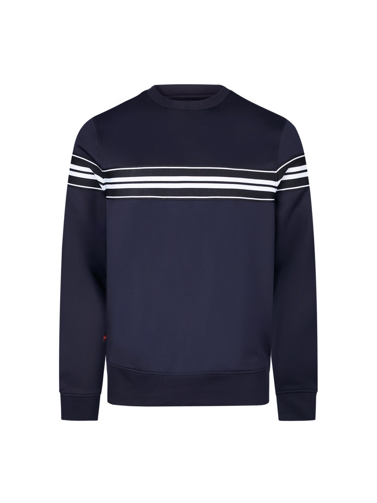 Men's navy sweatshirt with crew neck, front view