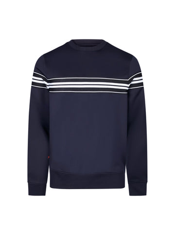 Men's navy sweatshirt with crew neck, front view