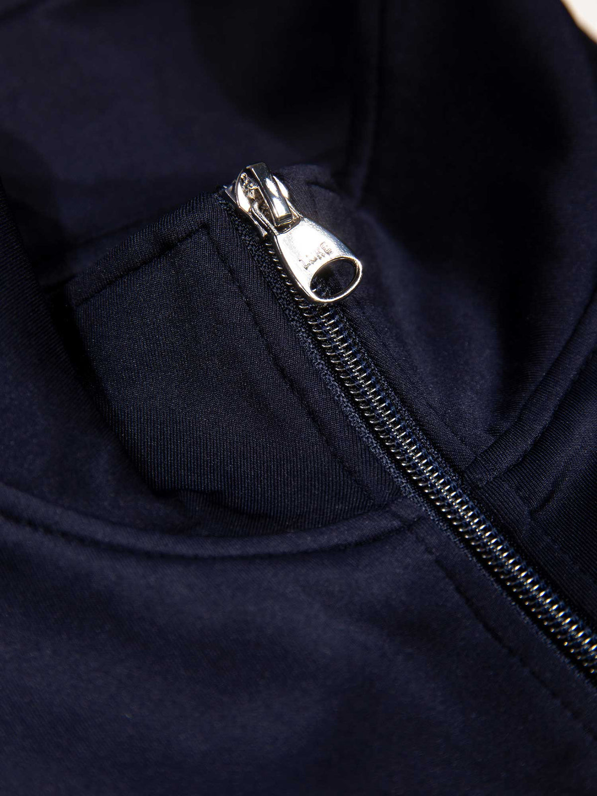 Men's navy sweatshirt with mock neck, detail view 2