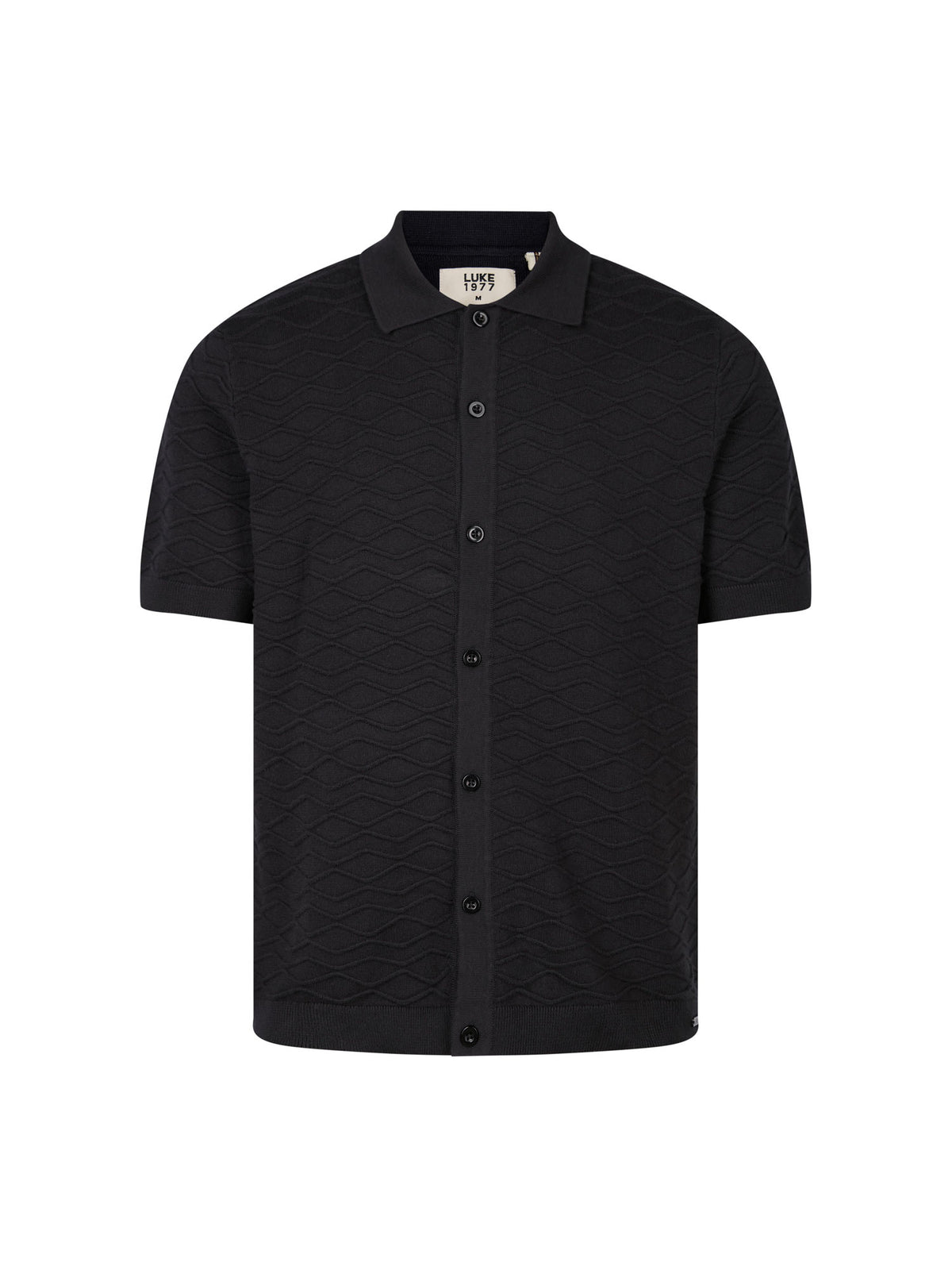 Men's black jumper, front view