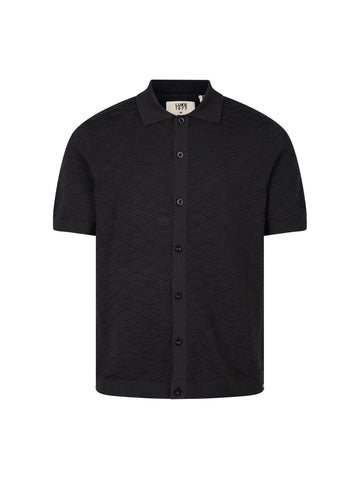 Men's black jumper, front view