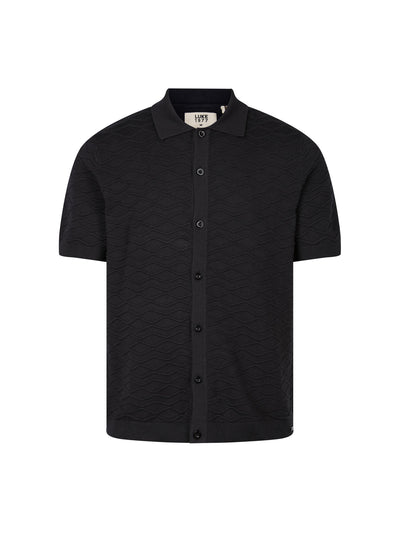 Men's black jumper, front view