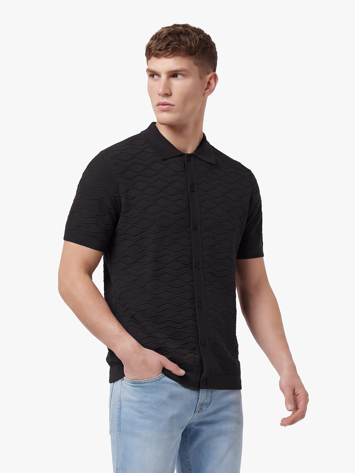 Men's black jumper, detail view 1