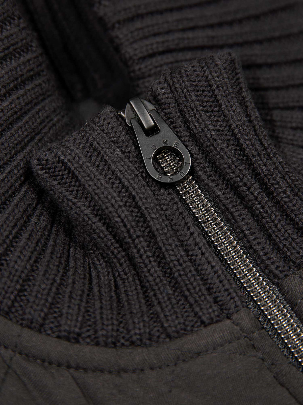 Men's black jacket, detail view