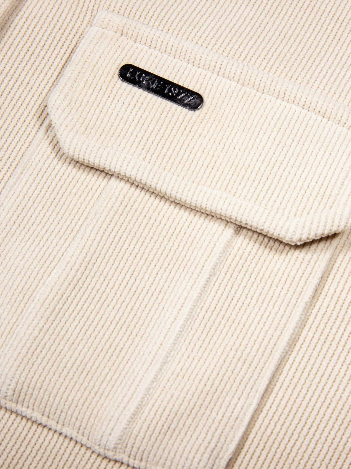 Men's beige shirt with button-up front, detail view 4