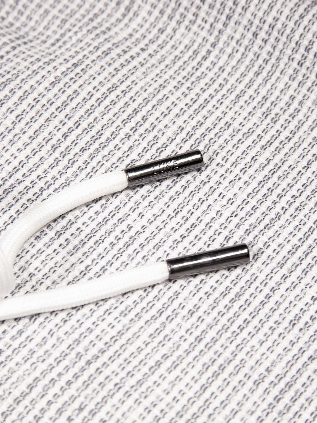 Men's grey shorts with drawstring waistband, detail view 2