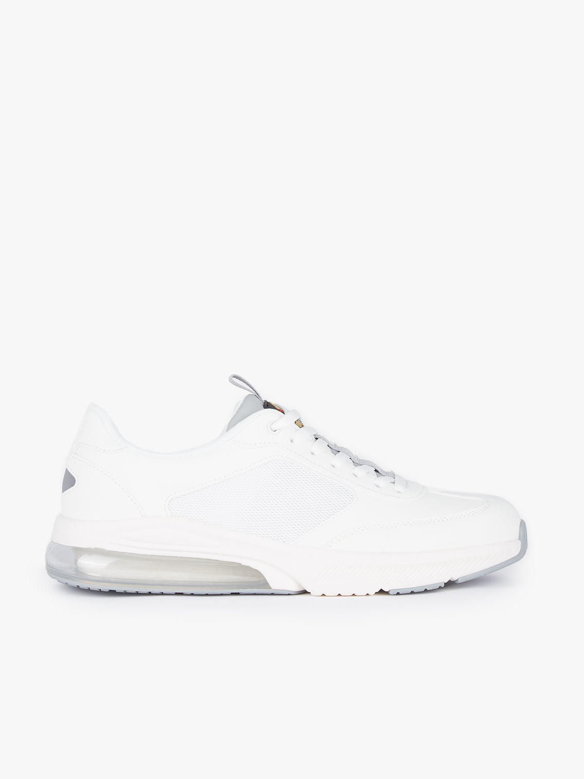 Men's white footwear.
