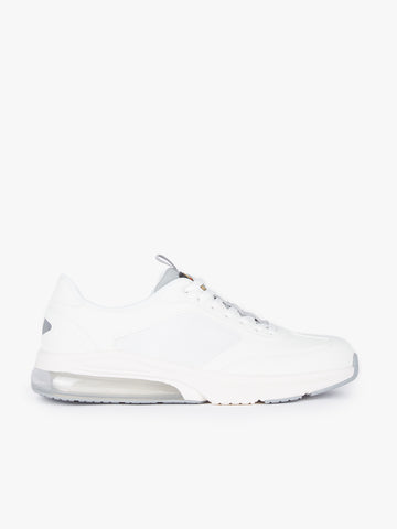 Men's white footwear.