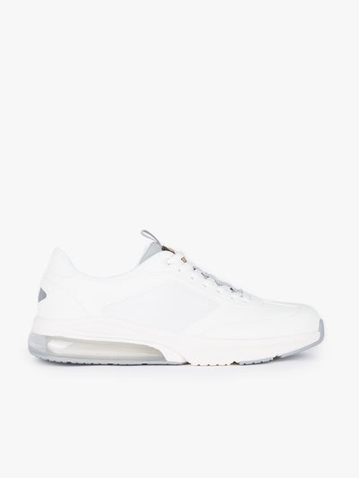 Men's white footwear.