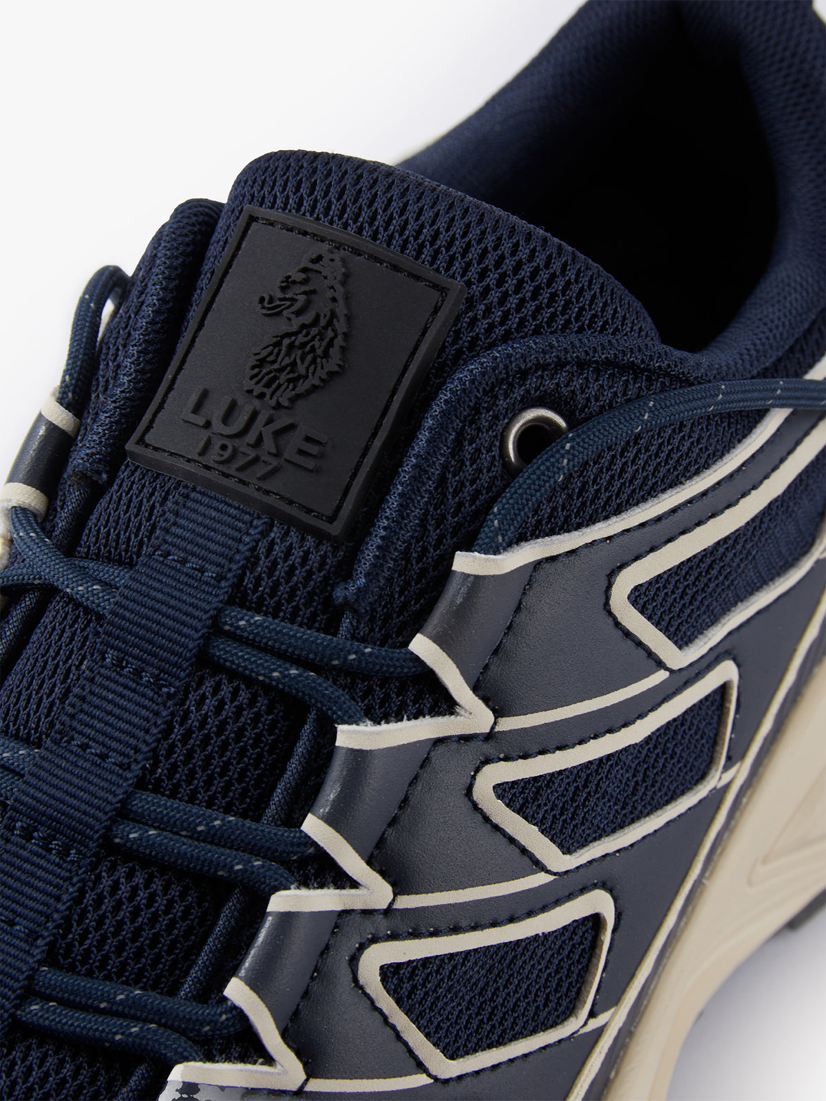 Men's navy footwear.
