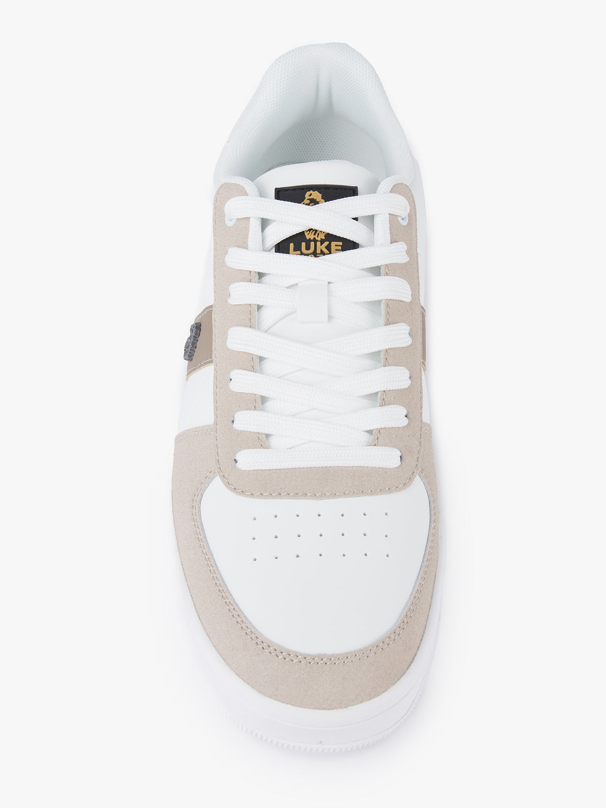 Men's white footwear.