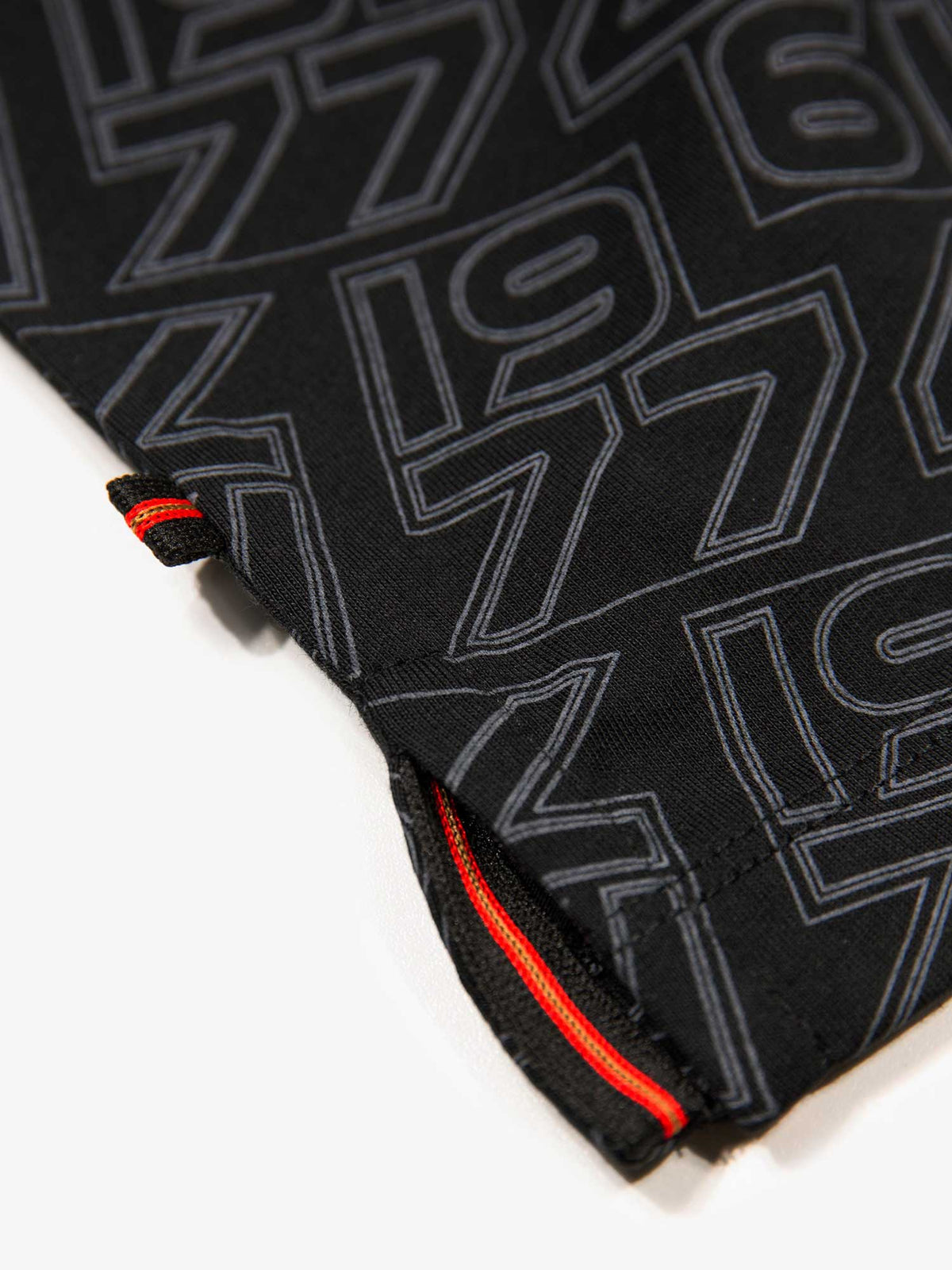 Men's black polo shirt with polo collar, detail view 3
