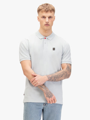 Men's blue-1 polo shirt with polo collar.