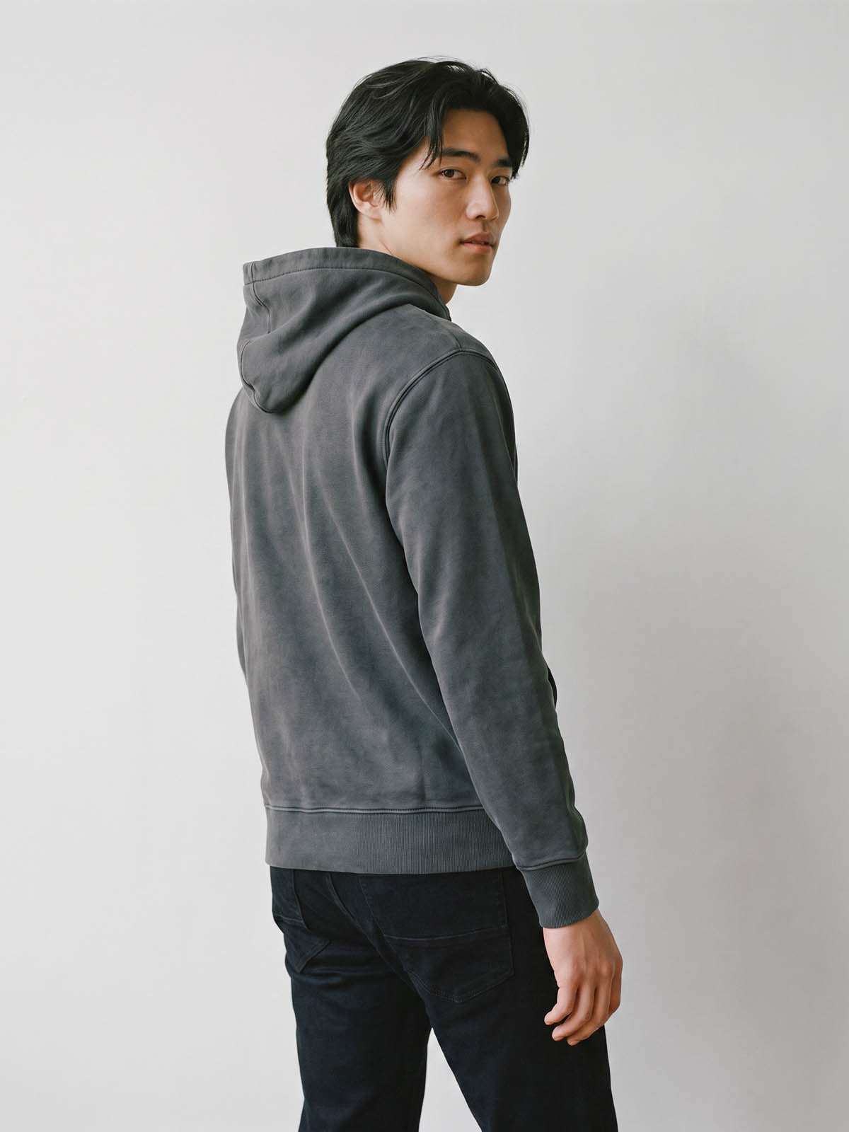 West Vale Overhead Dyed Hoodie - Charcoal