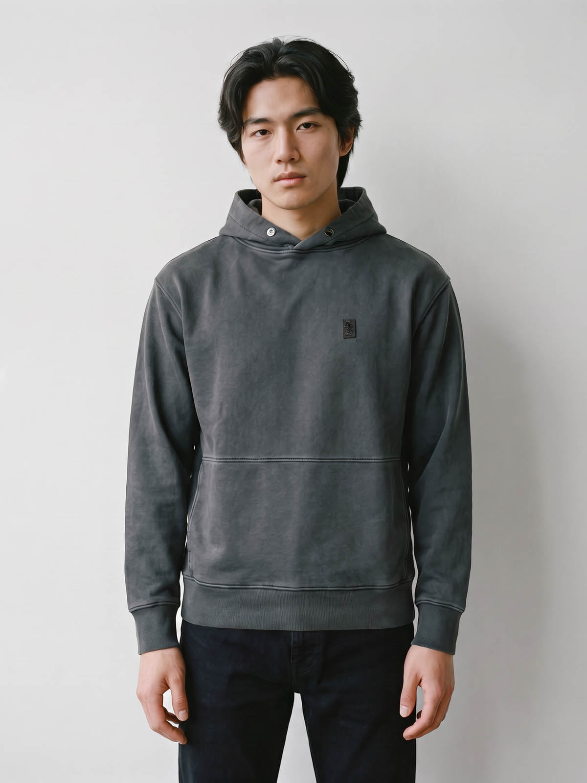 West Vale Overhead Dyed Hoodie - Charcoal