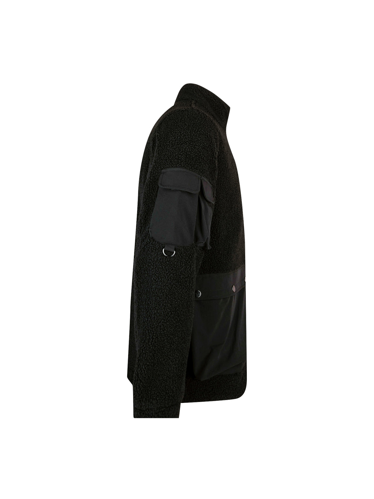 Roydon Funnel Neck Borg Jacket - Black