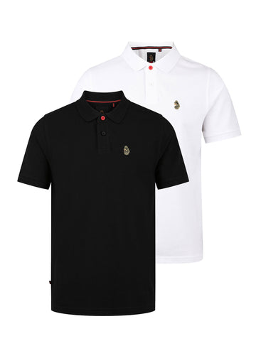 Men's multi polo shirt with polo collar.