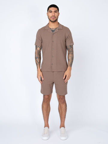 Pacaya Cotton Waffle Short Set - Brown