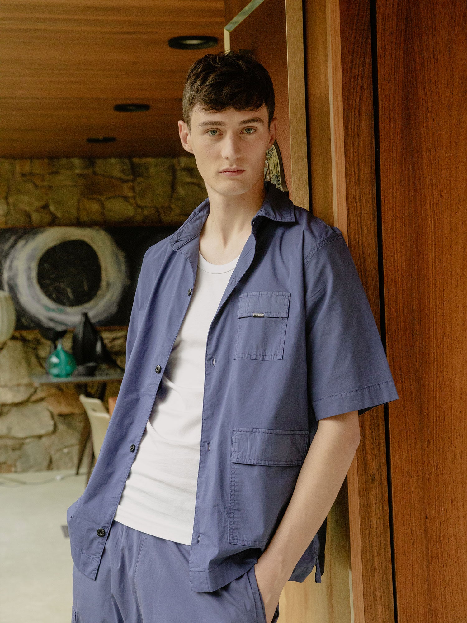 YEDRA RELAXED FIT POCKET DETAIL SHIRT