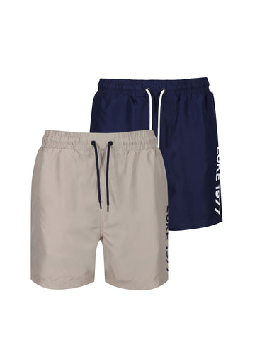 Men's multi swim shorts with drawstring waistband.
