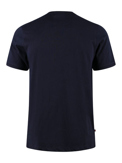 Men's navy t-shirt with crew neck and short sleeves - detail view 1.