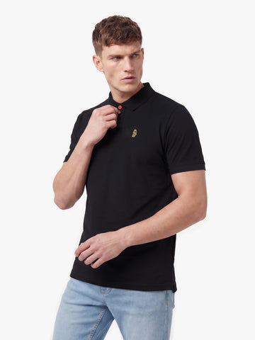 New Mead Cotton Pique Polo Shirt - Black