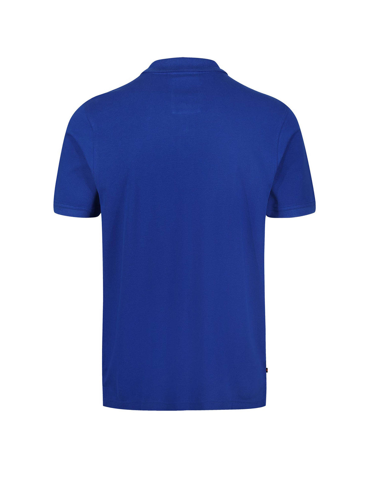 Men's blue polo shirt with polo collar.