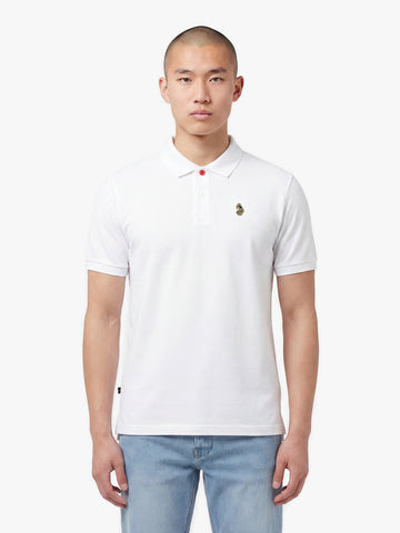 New Mead Cotton Pique Polo Shirt - White