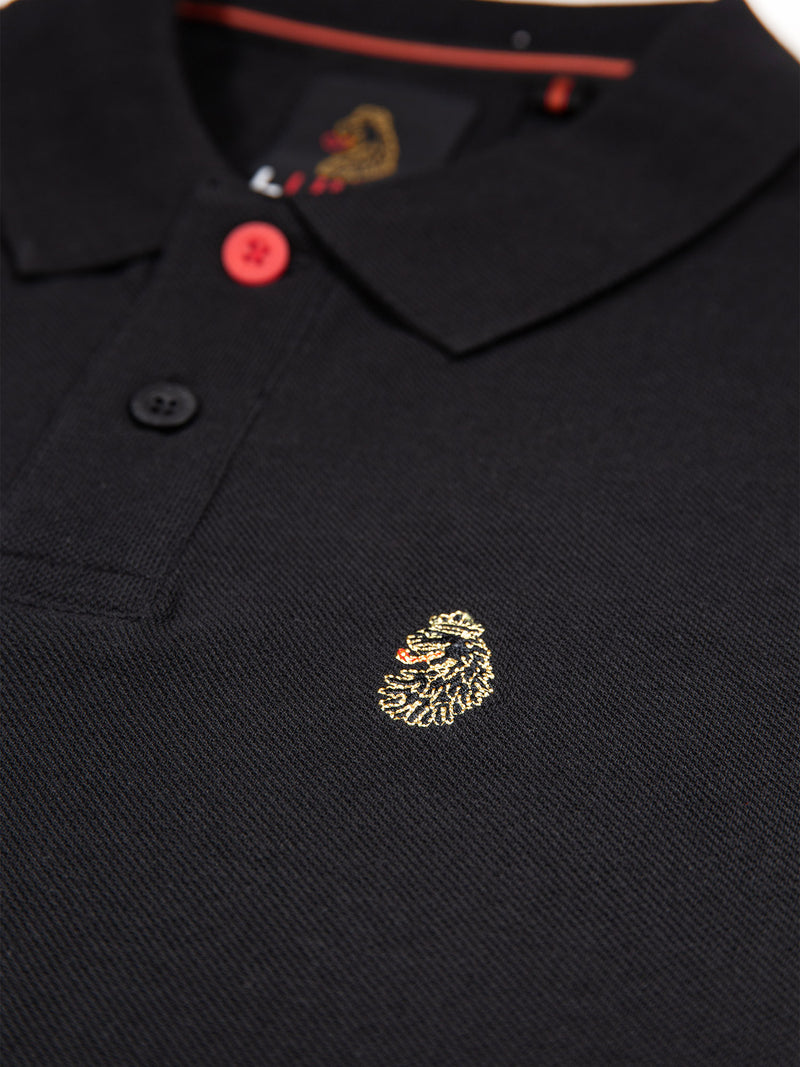 New Mead Cotton Pique Polo Shirt - Black
