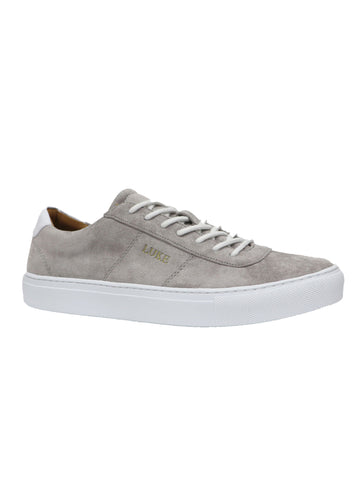 Boy's grey suede trainers, side view