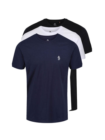 Johnys 3 Pack T-Shirts - Black/White/Navy