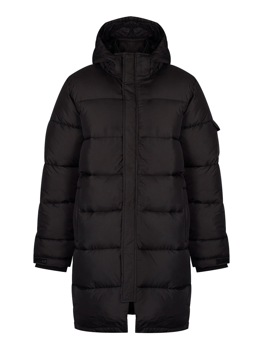 INUIT Long Padded Men's Coat in Black with Detachable Hood – Luke1977